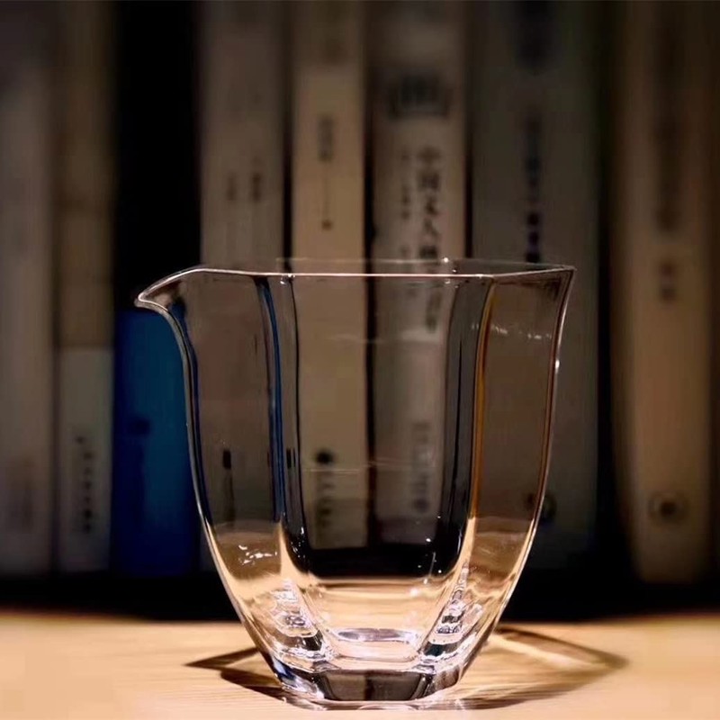 Gaolinci Hexagonal Clear Borosilicate Glass Tea Sharing Cup, Kungfu Tea