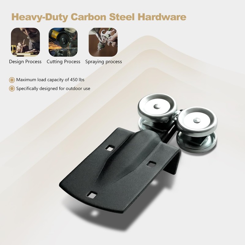 10FT Heavy Duty Box Rail Exterior Sliding Barn Door Hardware