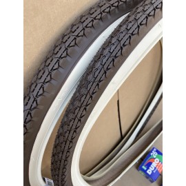 Duro Set of 26" x 2.125 Beach Cruiser Bike Brown Creme Wall Tires Tubes DURO Diamond