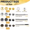 120 Sets Metal Snap Buttons, NXTOV 12.5mm Leather Snap Fasteners
