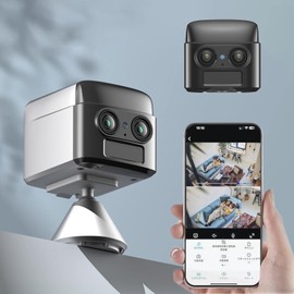 Latest Bluetooth Connection, Dual Camera, Small Camera, Security Camera, 3,500 mAh, Large Capacity, Up to 12 Hours of Continuous Recording, Two-Way Audio, PIR Motion Detection, 1 Second Bluetooth