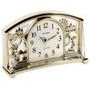 Rhythm Gilt Mantel Clock - Analogue 12 Hour Display Quartz