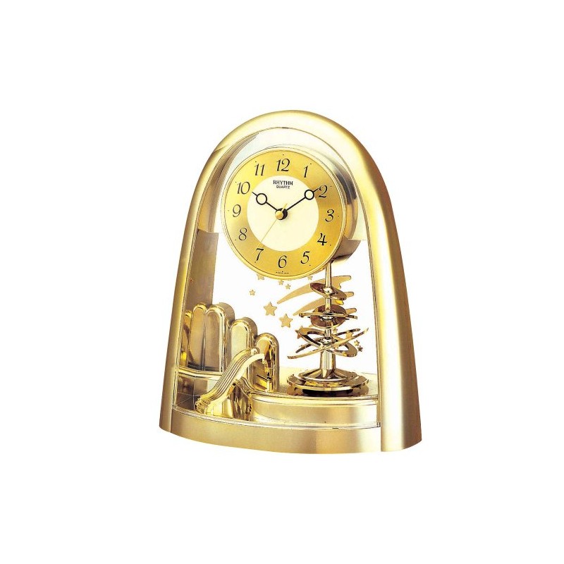 Rhythm Shooting Stars Anniversary Clock Domed Black Numerals Decoration Gift