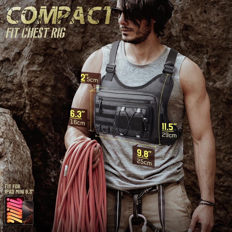 Chest Bag for Men Women, Outdoor Sport Chest Pack Rig