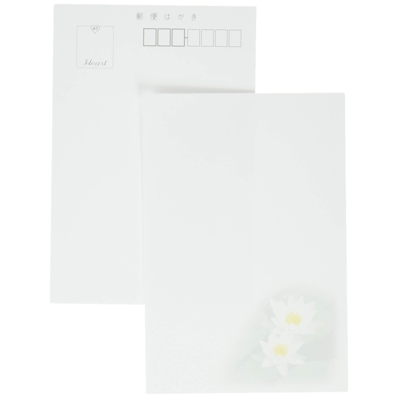 PJG681 Heart Inkjet Mourning Postcards, White Lotus, 30 Sheets