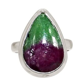 Xtremegems Natural African Ruby With Zoisite 925 Silver Ring Jewelry s.5 ALLR-29855