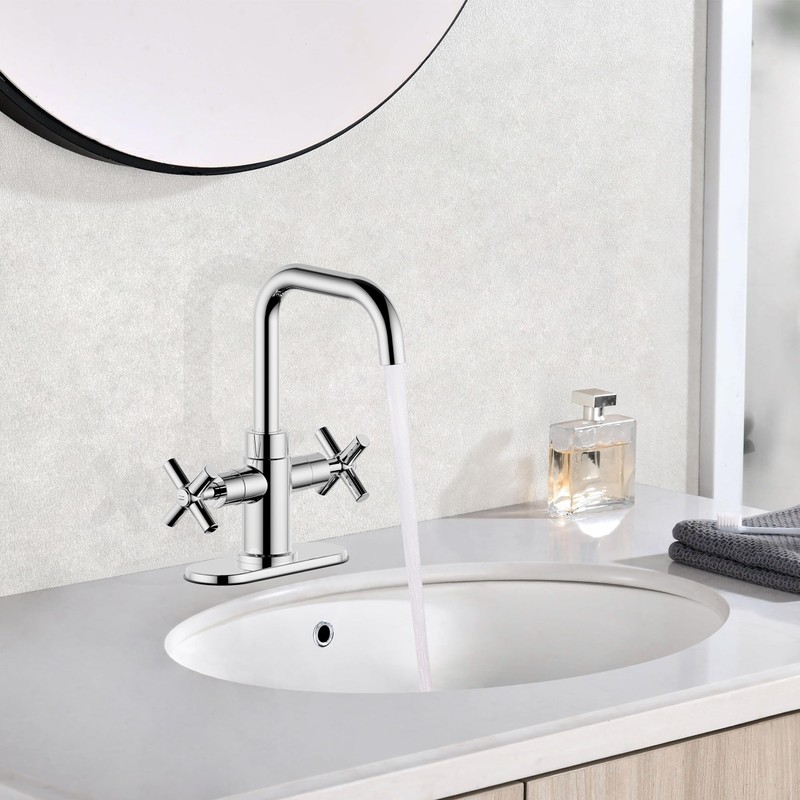 Duttao Bathroom Sink Faucet, 4 Inch Single Hole or 3