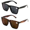 V.W.E. 2 Pairs Women Oversized Square BIFOCAL Sunglasses Reader -