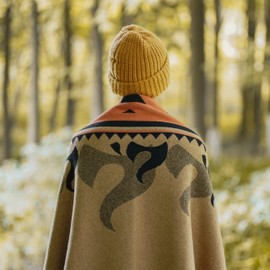 ACUSHLA Merino Wool Blanket - Soft Warm Thick Washable Large Bed Couch Camping Outdoor Travel Throw Blanket All Seasons, Flame Kaki 79X63