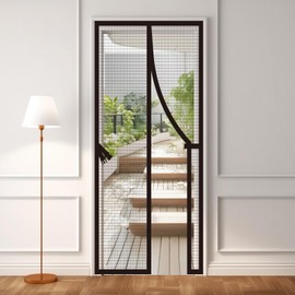 AURELIO TECH Magnetic Screen Door 36''x 83'', Reinforced Self Closing Magnetic Seal and Full Frame Hook&Loop, Door Net Screen Mesh Curtain with Magnets