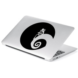 Yoonek Graphics Jack Skellington Christmas Nightmare Decal Sticker for Car Window, Laptop, Motorcycle, Walls, Mirror and More # 926 (4" x 4", Black)