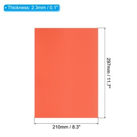 PATIKIL Rubber Stamp Sheets, 11.7x8.3" Soft Rubber Stamp Carving Block A4 Size Stamp Sheet for Laser Engraving Machine Rubber Stamps Ink Stamp Pads, Dark Orange