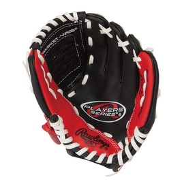 Rawlings Kids Baseball Glove (9" / Toddler) with Training Ball Right Throw JPL91 Scarlet/Black