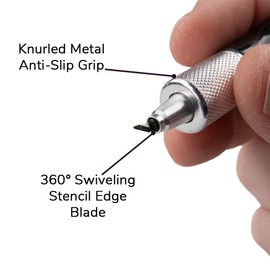 Craft County Loop Handle Pen-Grip Crafting Knives – Ergonomic Precision Blades for Scrapbooking, Sewing, and More! (Swivel)