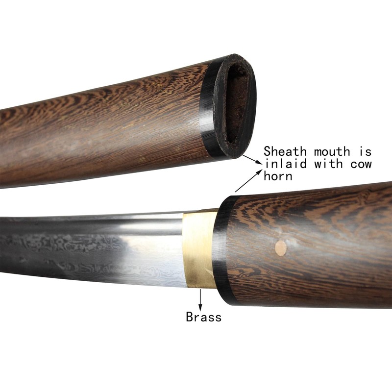 Katana Sword Real Patterned Steel Full Tang Sharp Handmade Samurai