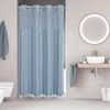 eachope No Hook Stall Shower Curtain with Snap-in Fabric Liner