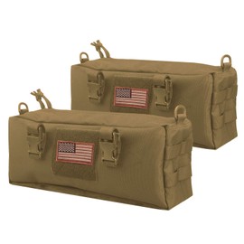 AMYIPO Tactical Pouch Multi-Purpose Large Capacity Increment Pouch Short Trips Bag (Khaki (2 PCS))