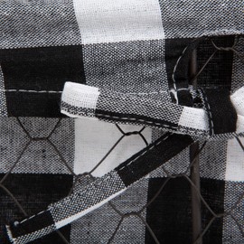 DII Farmhouse Chicken Wire Storage Baskets with Liner, Set of 5, Vintage Black Check, Assorted Sizes