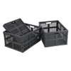 Gloreen 3 Packs 35 Quart Folding Crate Basket, Grey Collapsible