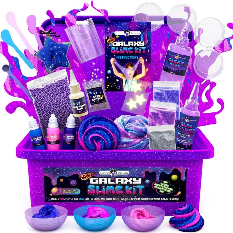 (Galaxy) - Original Stationery Mini Galaxy Slime Kit with Glow