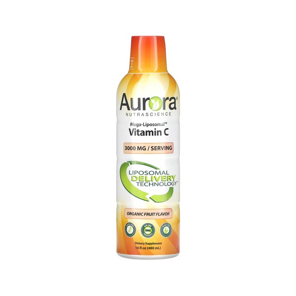 Aurora Mega Liposomal Vitamin C Fruit Flavor 3000mg 480ml Liposomal Liposomal Vitamin C / 오로라 메가 리포좀 비타민C 과일맛 3000mg 480ml 리포조말 리포솜 비타민C