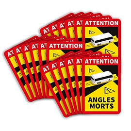 lepni.me 18 Pieces Bus Angles Morts Stickers for France | Extra Strong Adhesion and UV Protection | Attention Warning Sign | Vehicle Blind Spot Sticker (18PCS BUS)