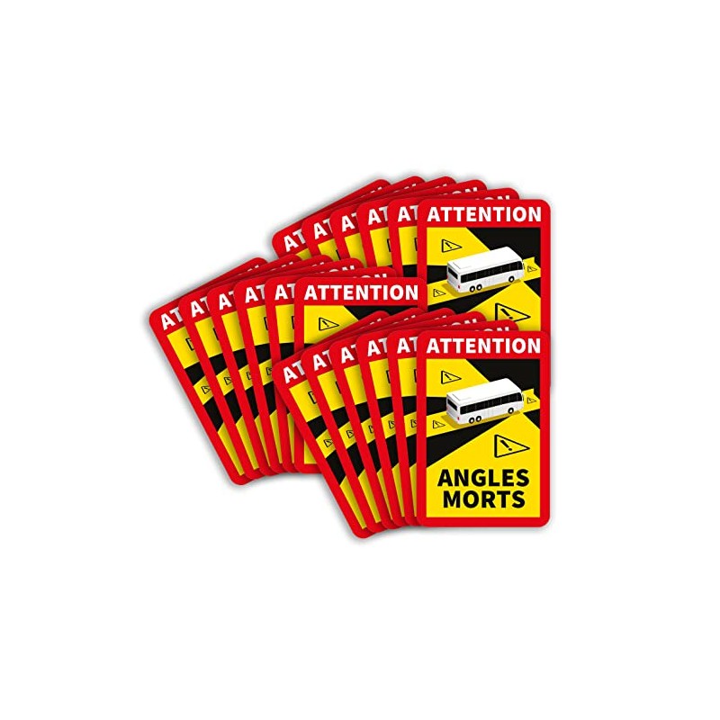 lepni.me 18 Pieces Bus Angles Morts Stickers for France |