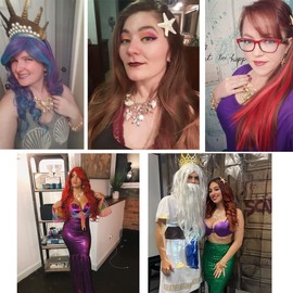 Halawly Halawly Shell Necklace Choker Mermaid Tail Necklace - Fashion Sea Shell Starfish Faux Pearl Collar Bib Statement Chunky Necklace Pendant (Necklace)