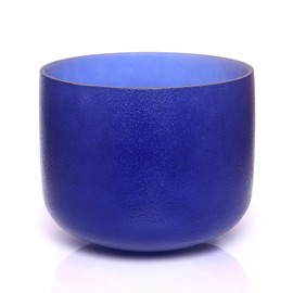 TERRITORY A note Third Eyes Chakra Indigo Colored Quartz Frosted crystal singing bowl 8 inch