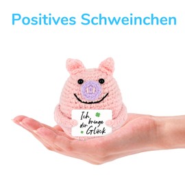 WenmthG Pocket Hug Positive Pig, Knitted Tiny Pig Doll, Positive Gifts for Family, Friends or Colleagues (Pack of 1)