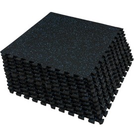 SUPERJARE 0.56“ Thick Exercise Equipment Mats, EVA Foam Mats with Rubber Top, Interlocking Rubber Floor Tiles for Home Gym and Fitness Room, Protective Flooring Mat