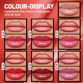 Noerrors 13pcs Lip Gloss and Lipliner Set, Gradient Nourishing Shiny Glow Plumping Lip Combo Set, Long Lasting Non-Stick Cup Waterproof Lip Oil Glosses Makeup with Rich Varied Colors for Girls Women