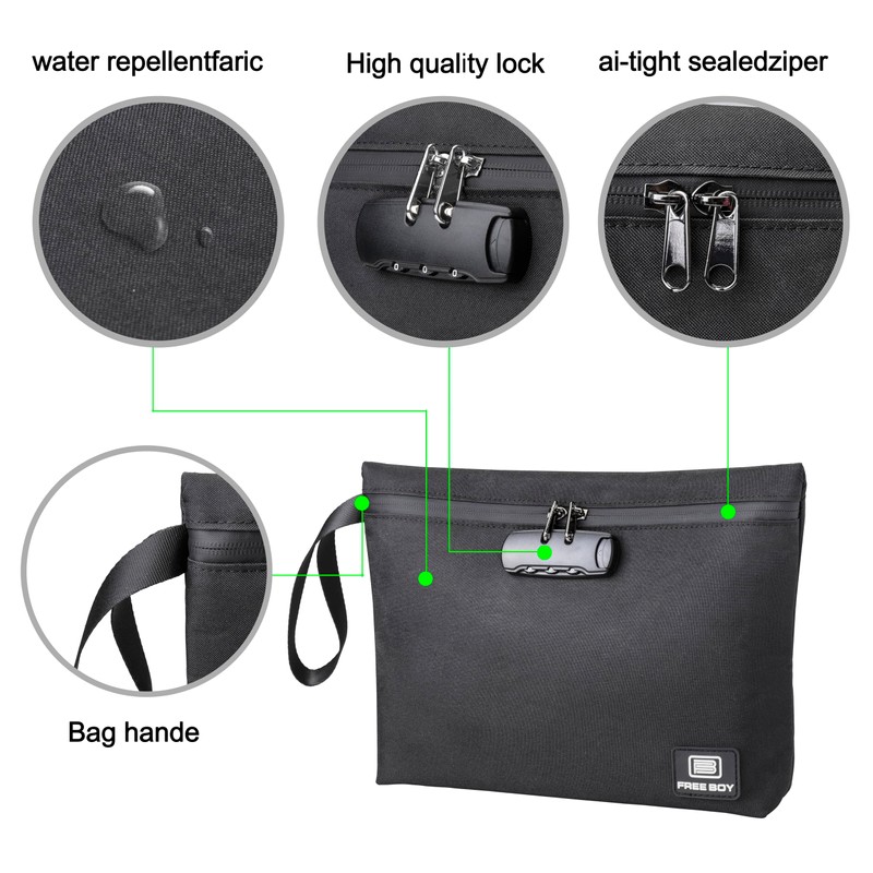 Smell Proof Bag with Combination Lock Odor Proof Large Bag