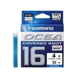 Shimano PE Line, Oshea, Covered Knot 16, PE, 118.8 ft (30 m), LD-A21Y, No. 4, Marine Blue