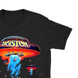 Tshirt Poster Shirt Spaceship Rock Band T Shirts for Men Black,X-Large