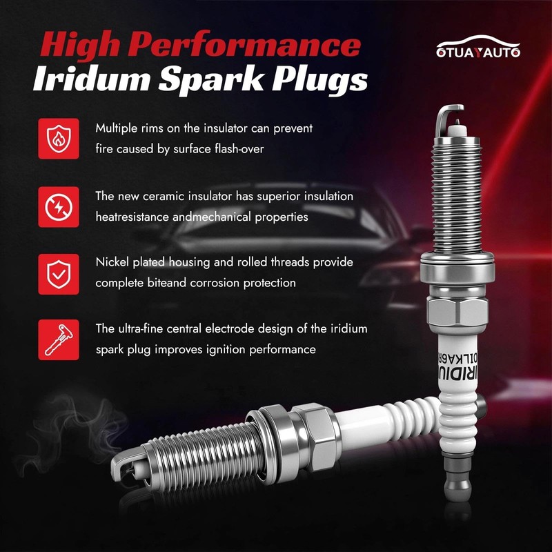 OTUAYAUTO UF400 Ignition Coil Pack and Iridium Spark Plugs 6994