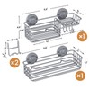 LEVERLOC Shower Caddy Suction Cup, 2 Pack Shelves for Inside
