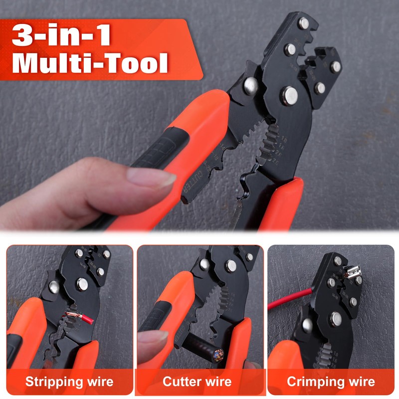 GOLD DEER Wire Stripper with Crimping Function, Cutable, Crimping Tool,