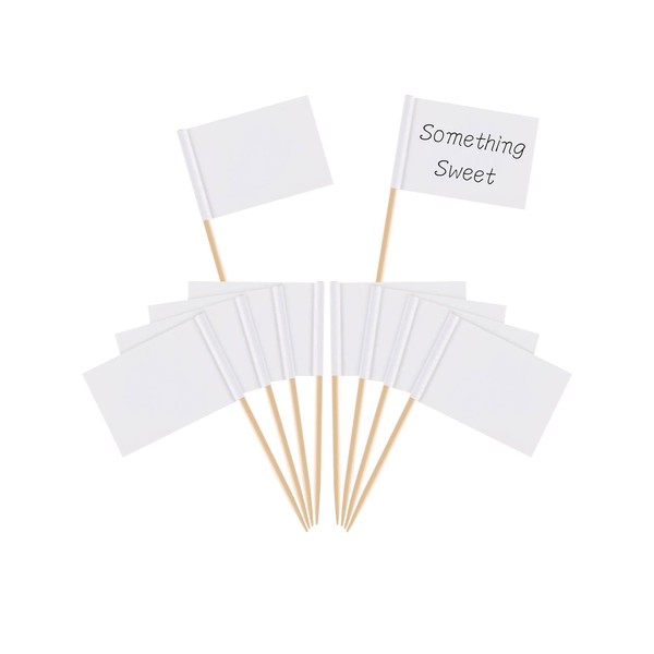 100 Pieces Blank Toothpick Flags Cheese Markers Food Labels for