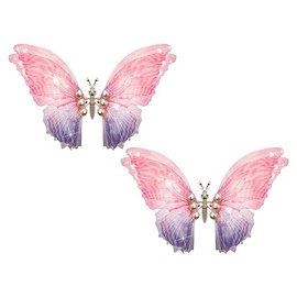 Neva Nude Large Butterfly Hair Clips for Women Thin Medium Thick Hair (2pc) – Lovingly Handcrafted – Comfortable Non Slip & Strong Hold – Embrace Your Inner Butterfly (Floral Flair Pink and Purple)