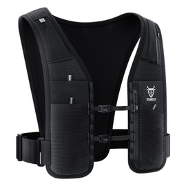 UTOBEST Running Vest for Women Men, Reflective Hydration Vest,5L Phone Holder with Adjustable Belt & Ample Storage Black only Vest ML
