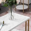 White Marble Print Coffee Table with Gold Metal Legs, 2