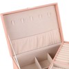 Jewelry Box Organizer 2 Layer Jewelry Storage Case PU Leather