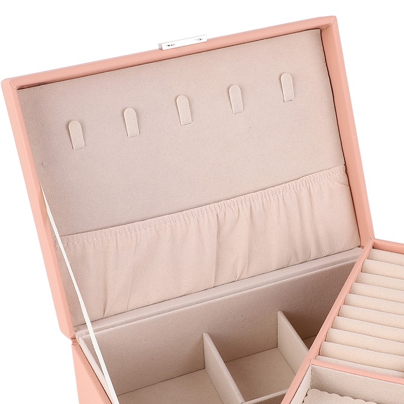 Jewelry Box Organizer 2 Layer Jewelry Storage Case PU Leather