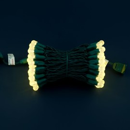 SWEET SHINE 100 Warm White Raspberry One-Piece LED Christmas Lights, 33 ft Green Cord High Waterproof UL Certified G12 Outdoor String Lights (Warm White)