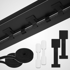 YITOMU Cable Clips Cord Binding Ties Cord Labels Cable Bands Velcro Storage Cable Ties Wiring Organize Cable Ties Crawling on Walls Office Supplies Desk Popular Stationery (Black)