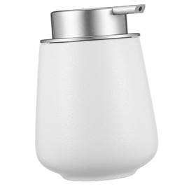 VILLFUL Soap Dispenser for Bathroom Reusable Ceramic Lotion Dispenser Bottle Silver Cap for Shampoo Conditioner and Liquid Soap Easy Refilling Opaque Design for Sunlight