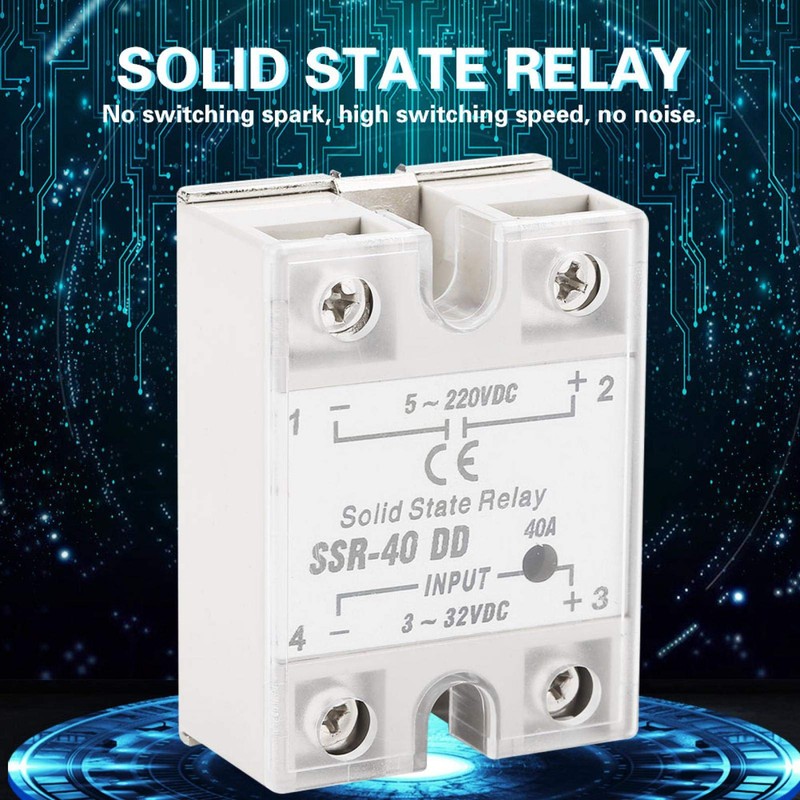 SSR-40 DD 40A DC Solid State Relay Module Load 5-220V