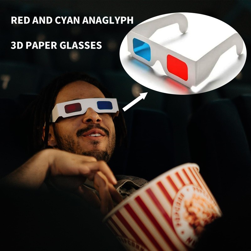 Castaic Red and cyan anaglyph 3D paper glasses with a