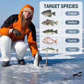 Ice Fishing Gear Set Ice Fishing Rod and Reel Combo with Ice Fishing Scoop and Ice Fishing Hook